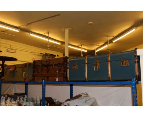 Three vintage travelling trunks