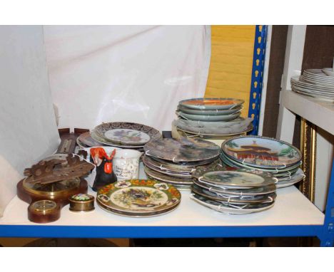 Collectors plates, barometer, etc