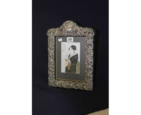Ornate silver mounted easel photograph frame, 32cm by 24cm, Chester 1900