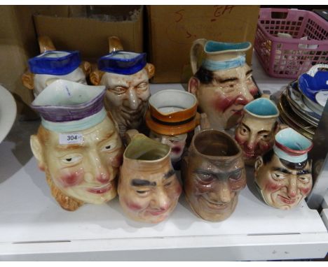 Quantity of ceramic character jugs (9) 