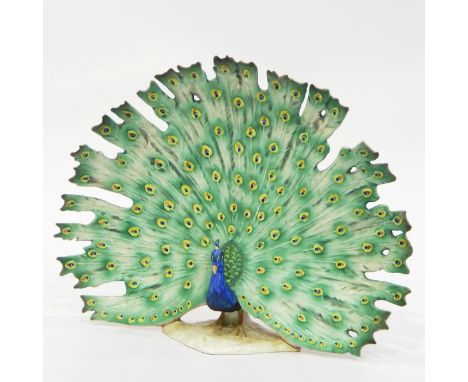 Goebel figure of a peacock in full display