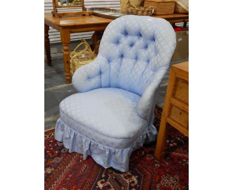 Lady's Victorian button upholstered tub chair 