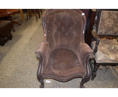 Victorian button back armchair for restoration