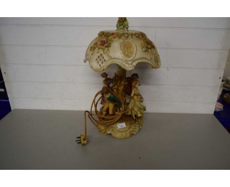 Continental figural porcelain table lamp