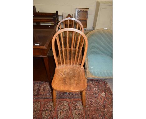 Pair of stick back kitchen chairs