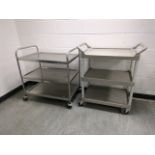 2 x Catering Serving & Clearing Trolley's