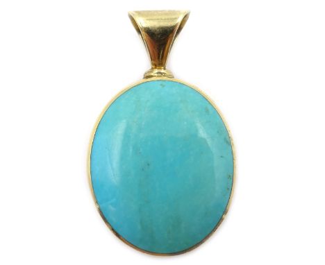 9ct gold mounted mother of pearl and turquoise millennium pendant hallmarked around the rim Condition Report &amp; Further De