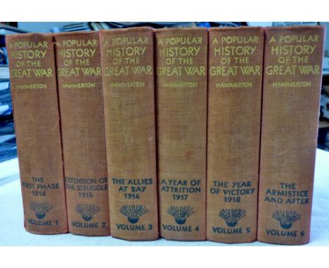 A Popular History of The Great War. Complete set in original binding. J.A. Hammerton (ED). Published by Fleetway House (1933)