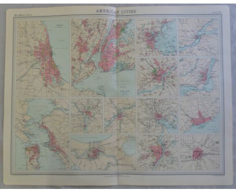 American Cities on uniform scale Plate 94 The Times Survey Atlas of the World  prepared by Edinburgh Geographical Institute u