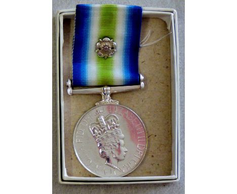 British South Atlantic Medal (QEII) named to D186362M D.J. Bland, MEM (M) HMS Hermes, with rosette on ribbon and in box of is