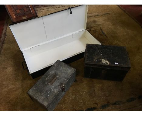 3 Vintage metal tool boxes 