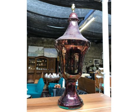 Large Spanish pottery tin glazed table lamp, Signed Casasus to the under side of base. Very stylish piece. 