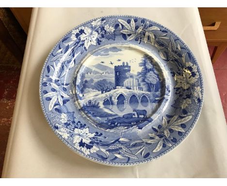 Large Antique Spode blue & white serving bowl. 