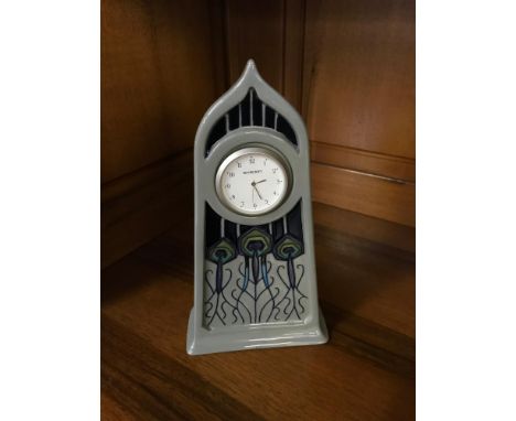 Moorcroft 2012 mantle clock. Stands 22.5cm in height 