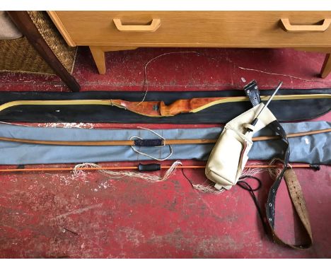 A Royal Scots Bow "The Royal Argyle" compound bow, Vintage Slasenger 26Lbs wooden bow & one other 