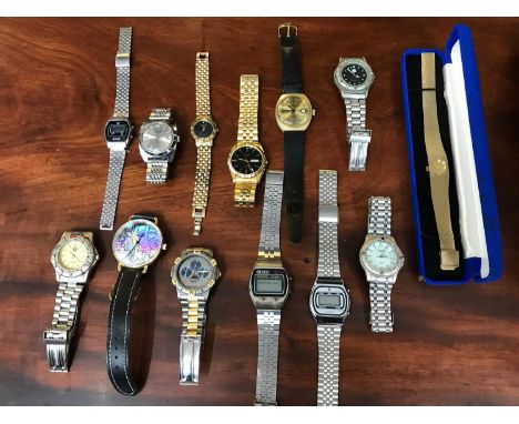 A Collection of various gents watches which includes Sekonda, Tag Heuer & Koyo digital watch 