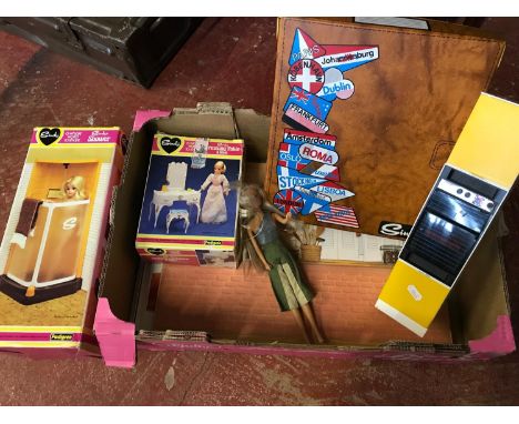 Box full of Vintage Pedigree Sindy doll accessories 