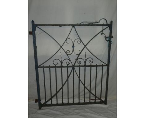 A 19th Century wrought iron garden gate with scroll decoration 41" wide x 49" high