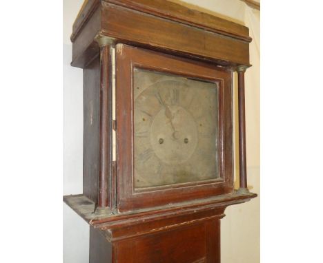 A late 18th/ early 19th Century longcase clock by Thomas Bevan of Marlborough with 12" brass square dial and 8-day movement i