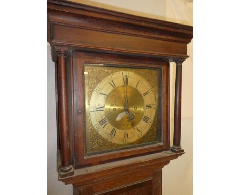 An 18th Century longcase clock by Stephenson of Congleton with 11" brass square dial and subsidiary date dial, 30-hour moveme