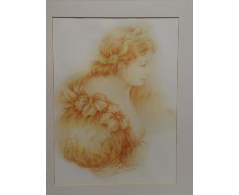 A**Luacia - pastelBust portrait of a female, signed, 16" x 12"