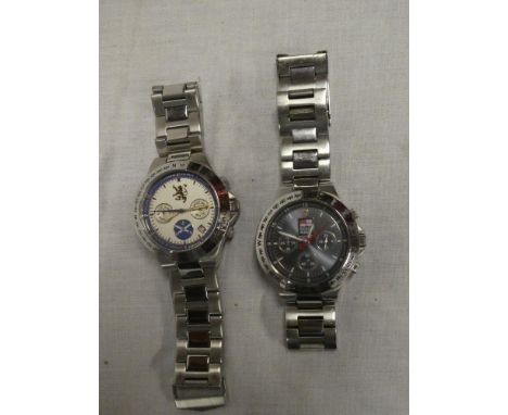 A Royal Navy chronograph wristwatch in stainless steel mounts with certificate and instructions and a "Scotland Forever" gent