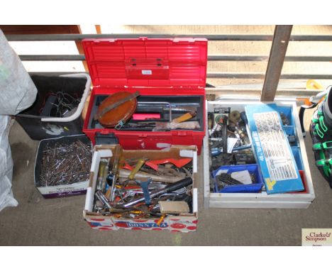 A large quantity of tools and nails 