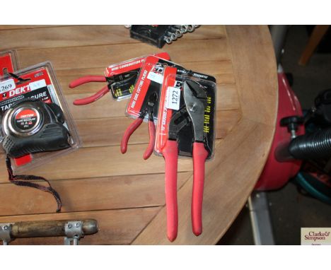 A water pump plier and two mini pliers 