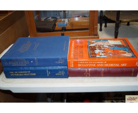 Four books to include The Dictionary of Victorian Painters; Painters and Sculptors; Larousse Encyclopedia and The Art and Cra