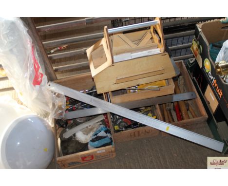 A quantity of tools in various boxes