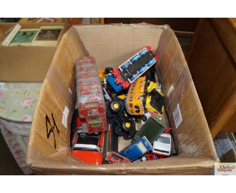 A box containing various diecast vehicles to include Triang, Lesney, Corgi toys etc.