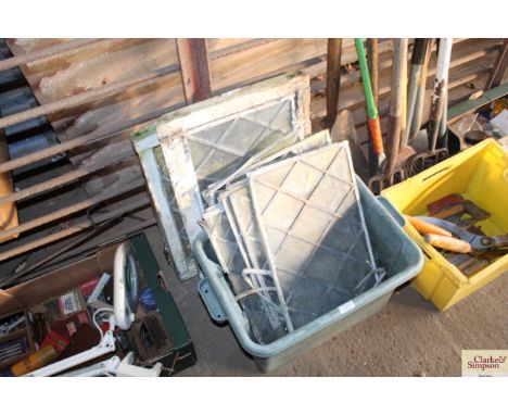 A quantity of old leaded light window panes  AF