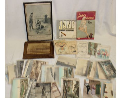 A selection of various black and white and coloured postcards - greetings, topographical etc., a Bruce Bairnsfather First War