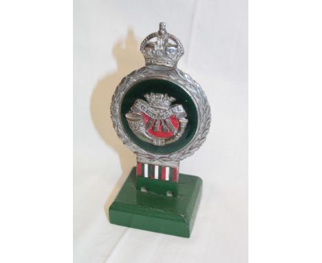 A chromium-plated and enamelled car badge of The Duke of Cornwall's Light Infantry