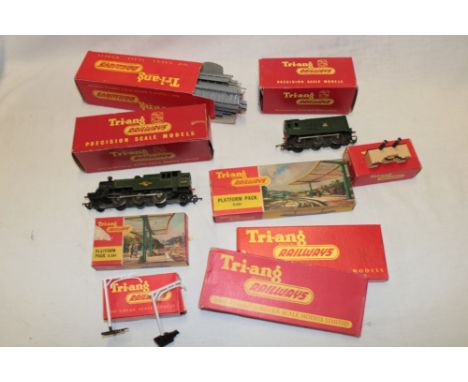 Triang 00 gauge - a selection of boxed railway including diesel shunter, 2-6-2 tank engine, points and accessories