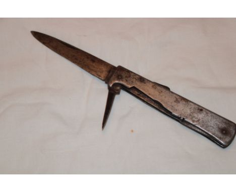 An unusual First War German folding pocket knife by Mercator of Solingen with polished steel body