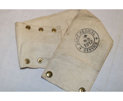 An original First War Army Medical Service Red Cross arm band dated 1917