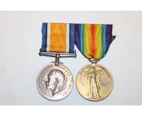 A First War pair of medals awarded to Lieut. J. S. Dawson DCLI