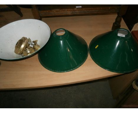 enamel and brass snooker table lights