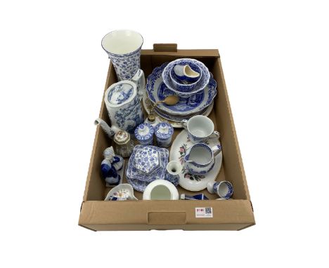 Quantity of blue and white and other ceramics, including Royal Worcester Blue Dragon dinner plate, various pieces of Spode, D