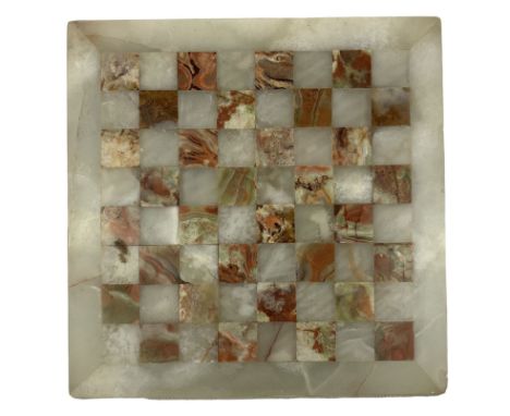 Vintage onyx chess board, 30cm x 30cm