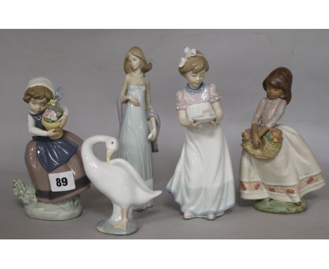 Four various Lladro porcelain figures