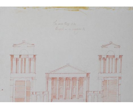 A maple framed architectural print print 30 x 46cm