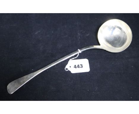 A William IV Old English pattern silver soup ladle by Mary Chawner, London 1834, 13in, 6.5 oz.