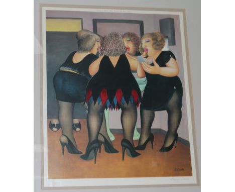Beryl Cook 'Getting Ready' 1990, signed limited edition print 46 x 40cm.