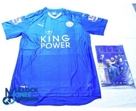 Leicester City FC Home football Shirt - 2015-2016 #9 Vardy - Puma / King Power, Size XL, blue, short sleeves with tags, G, in