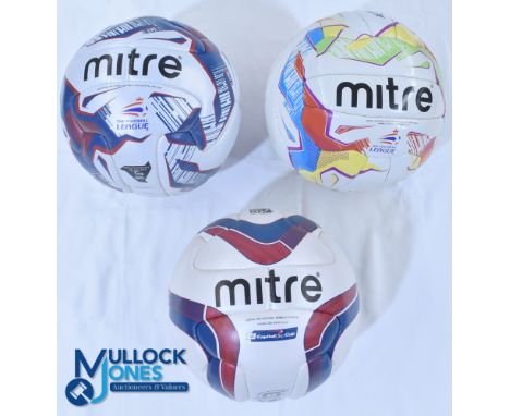 Three Mitre Footballs - Delta 2014/15 Official Capital One Cup, Iconic 2014/15 Official replica Johnstone's Paint Trophy and 