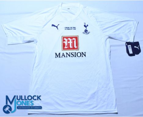 Tottenham Hotspur FC home football shirt - 2008 Carling Cup Final - Puma / Mansion, size XL, white, short sleeves, with tags,