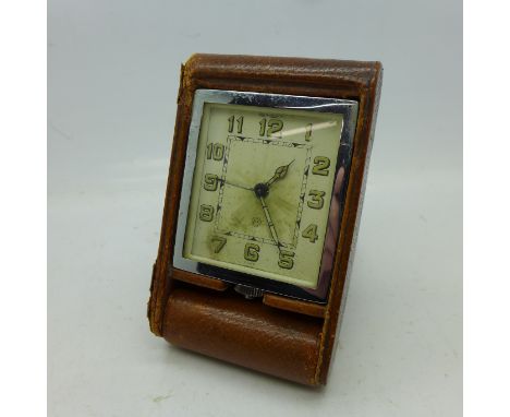 A Jaeger-LeCoultre 8-day travel alarm clock