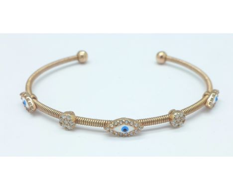 A silver gilt bangle